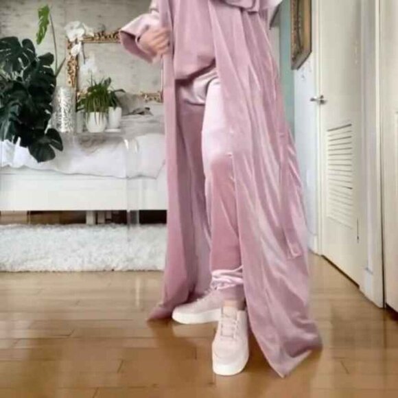 Laina Rauma Velour Leisure Lounge Jogger Sweatpants Cotton Candy Clouds | Size M - Picture 3 of 15